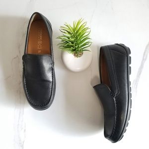 Geox Driving Mocs Toe Loafers Black Leather Shoes